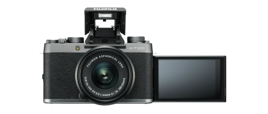 Nieuwe Fujifilm X-T100 camera met slimme autofocus, handig LCD en 24.2 mp sensor