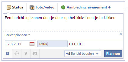 Facebookbericht inplannen