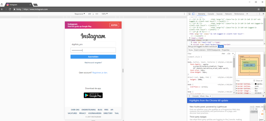 Instagram via Chrome