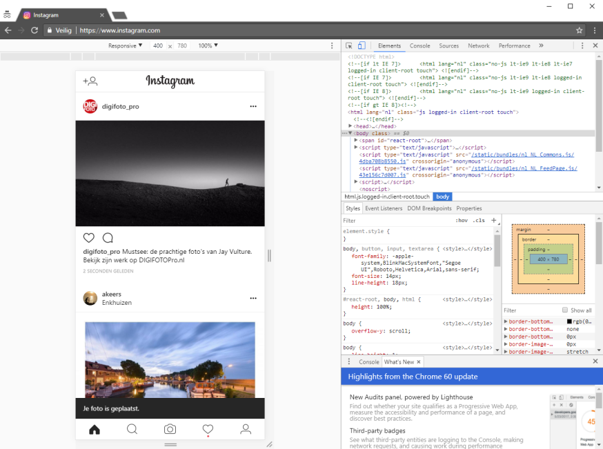 Instagram via Chrome
