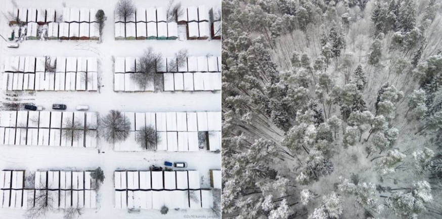 Winterse Litouwen vastgelegd met drone