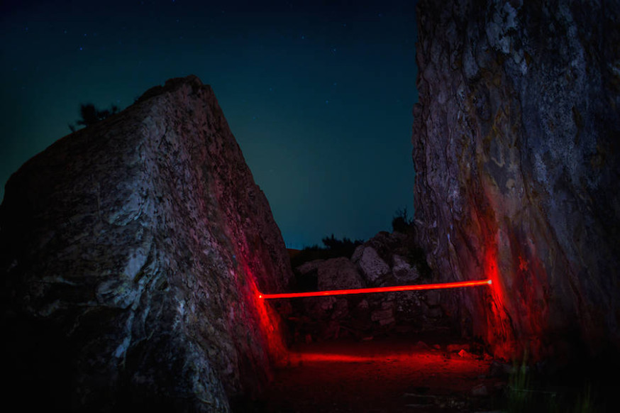Prachtige installaties met rood licht