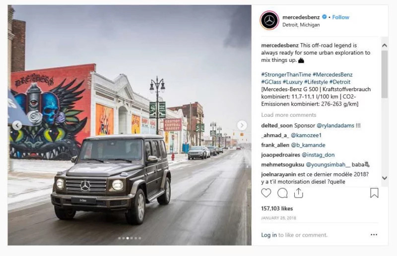 mercedes onrechtmatig instagram