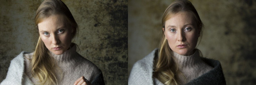 Afbeelding: Portretfoto's gemaakt in de studio met een groot diafragma voor geringe scherptediepte, als visualiser van studiofotografie