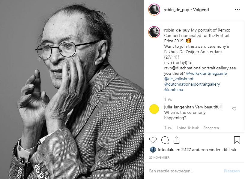 Rabo Photographic Portrait Prize 2019, Rabo Photographic Portrait Prize, prijs, Winnaar, Robin de Puy