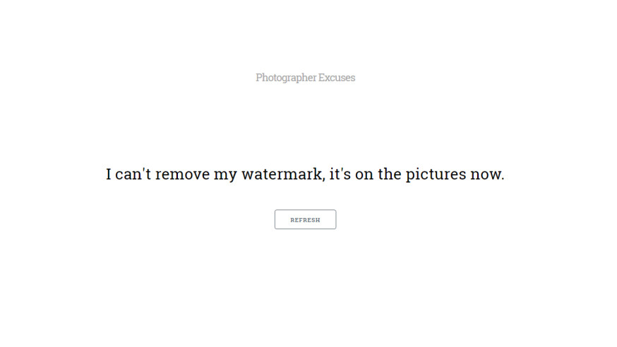 Deze generator geeft fotografie excuses
