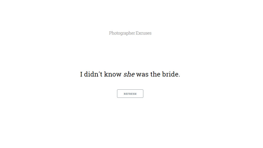 Deze generator geeft fotografie excuses