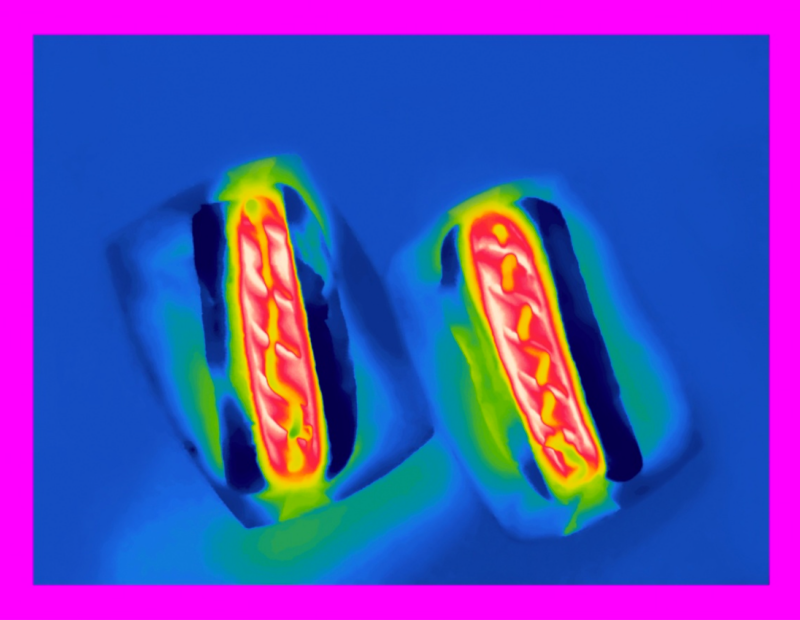 Warmtefoto's fast food hot dogs