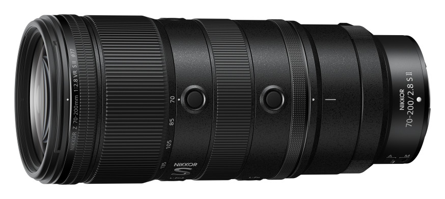 Afbeelding: Close-up van de NIKKOR Z 70-200mm f/2.8 VR S II zonder statiefgondel, wat het compacte ontwerp benadrukt