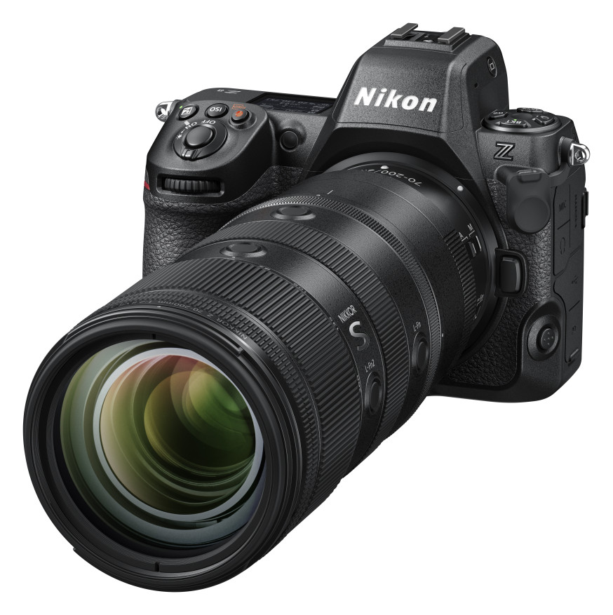 Afbeelding: De Nikon Z9 systeemcamera met de NIKKOR Z 70-200mm f/2.8 VR S II van voren