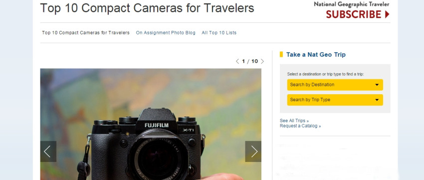 Top 10 beste compacte reiscamera's volgens National Geographic