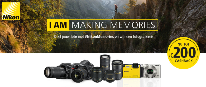 Tot €200,- cashback bij Nikon 