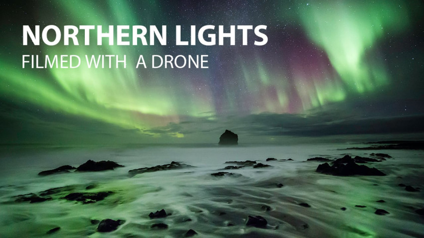 Dronebeelden van het noorderlicht