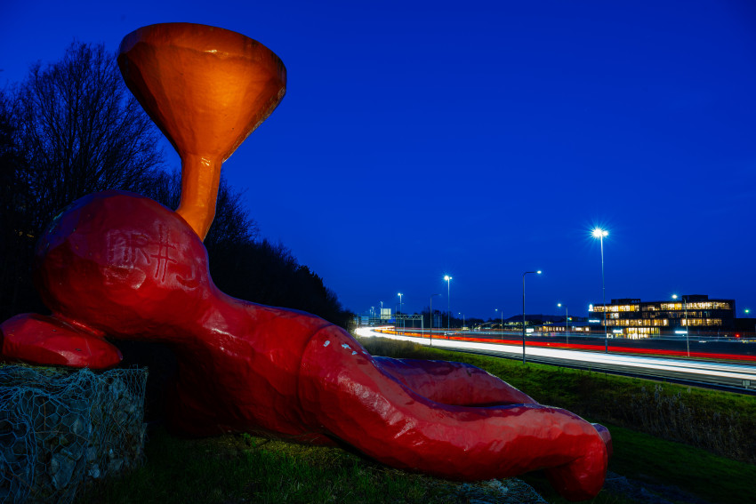 Big Funnelman: kunst en nachtfotografie langs A27