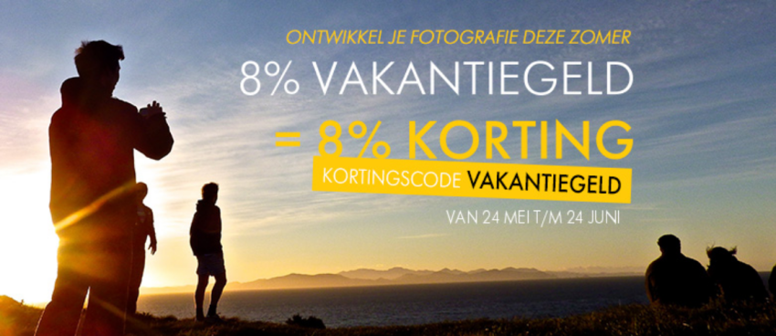 8% Vakantiegeld-korting op foto- en videotoppers