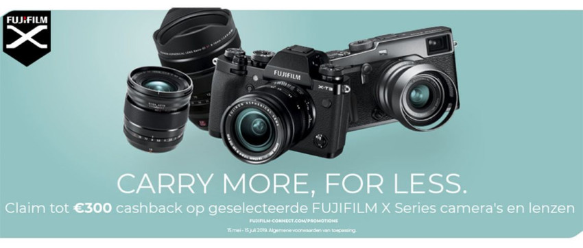 Fujifilm: krijg tot € 300,- cashback 
