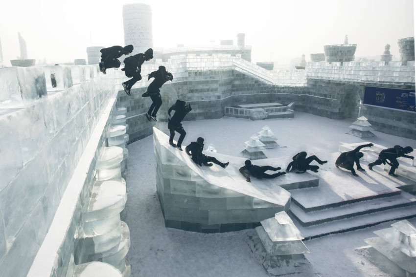 Freerunner in China bij -28 graden