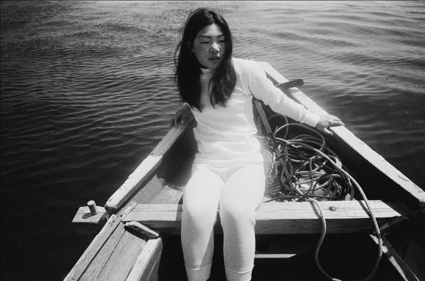 Japanse fotografie van ama-duiksters in zwart-wit