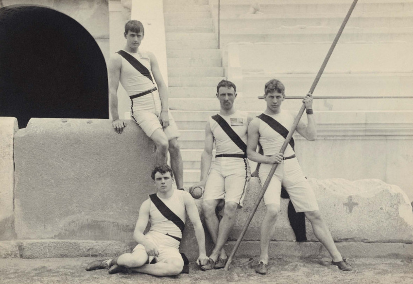 Tentoonstelling van vintage foto's van de Olympische Spelen