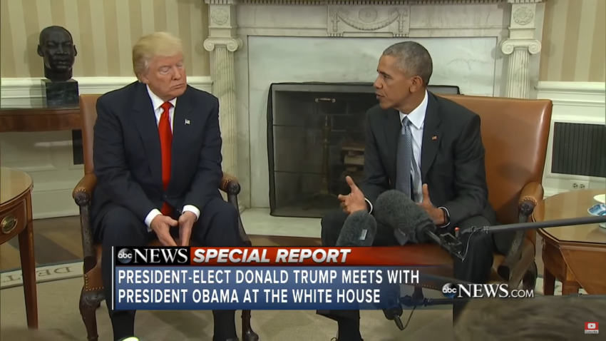 Trump en Obama onverstaanbaar door fotografen  