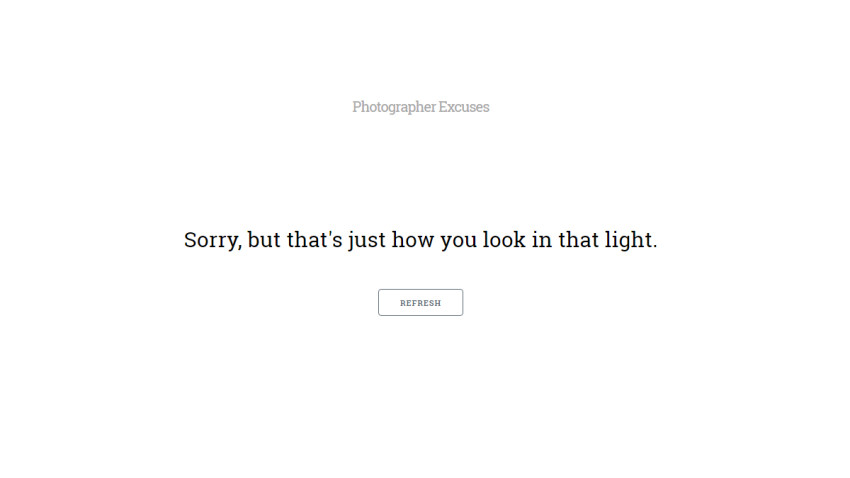 Deze generator geeft fotografie-excuses