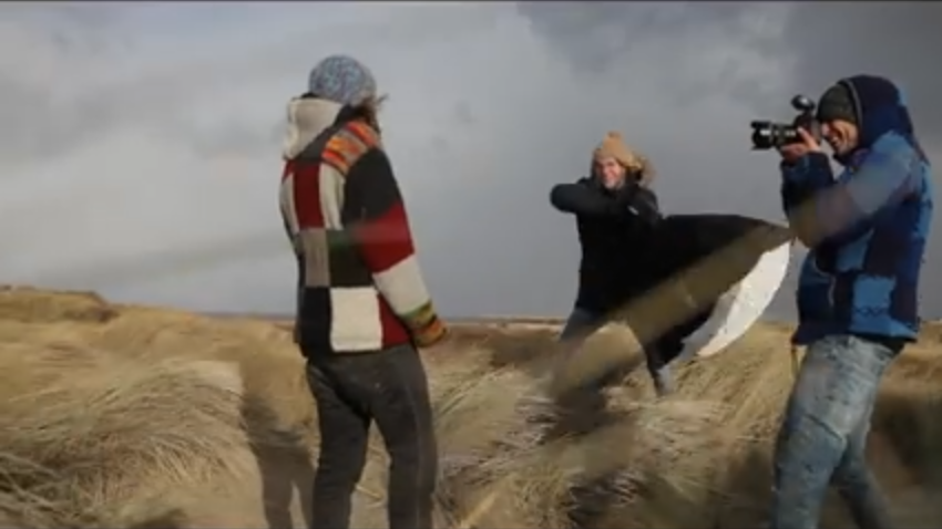Twee Duitse fotografen, een softbox en windkracht tien
