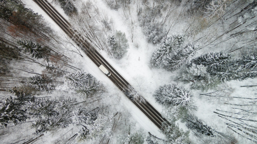 Winterse Litouwen vastgelegd met drone