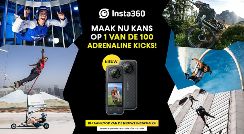 Maak kans op 1 van de 100 adrenaline kicks, na aankoop van de Insta360 X4